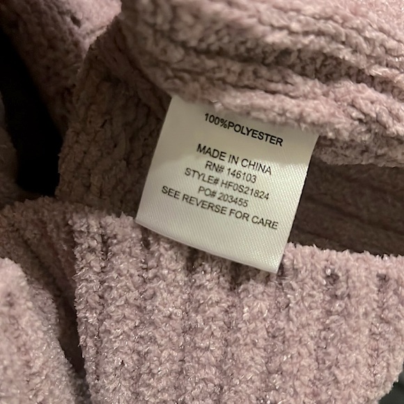 Hippie Rose Mauve Glow Lavender Chenille cable-knit Crewneck Sweater - Picture 4 of 6